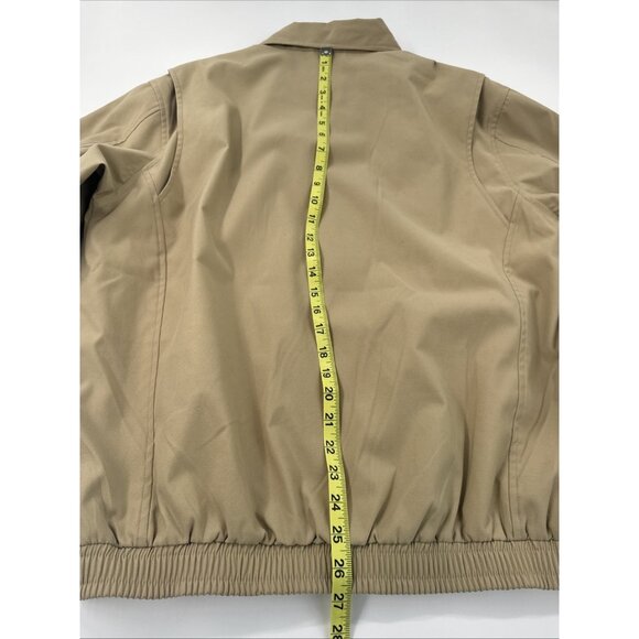 Fairway Greene Golf Jacket Mens Medium Tan Plaid Lined Full Zip Preppy NEW - Picture 9 of 11